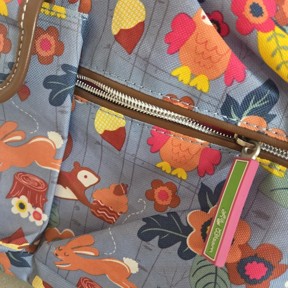 Lily Bloom Multicolor Floral Baby Bag with Brown Accents